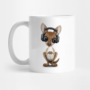 Cute Baby Kangaroo Deejay Wearing Headphones Mug